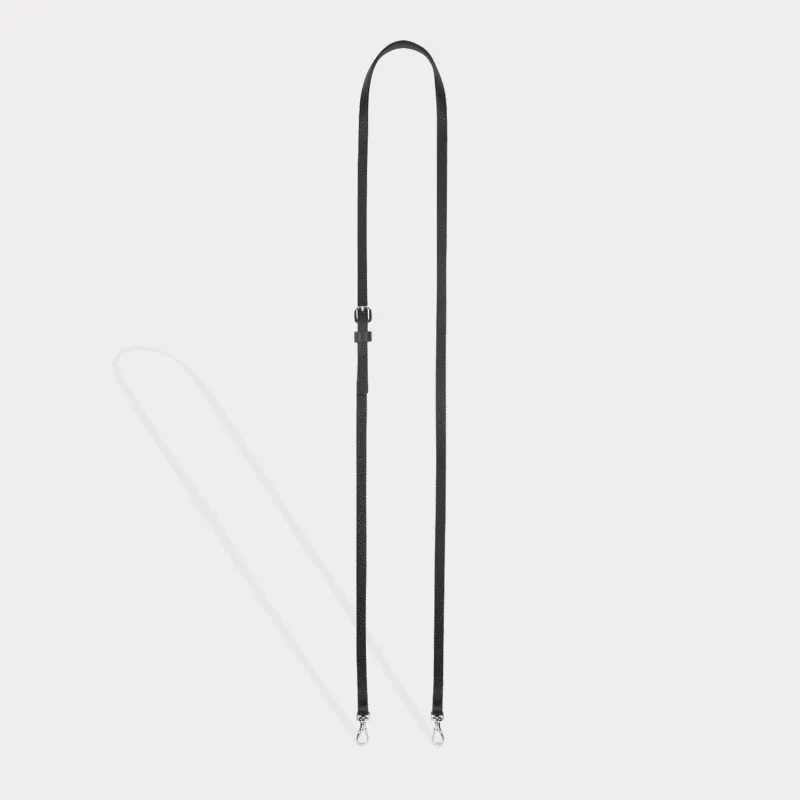 Emma Pebble Leather Adjustable Strap - Black/Silver made by Bandolier