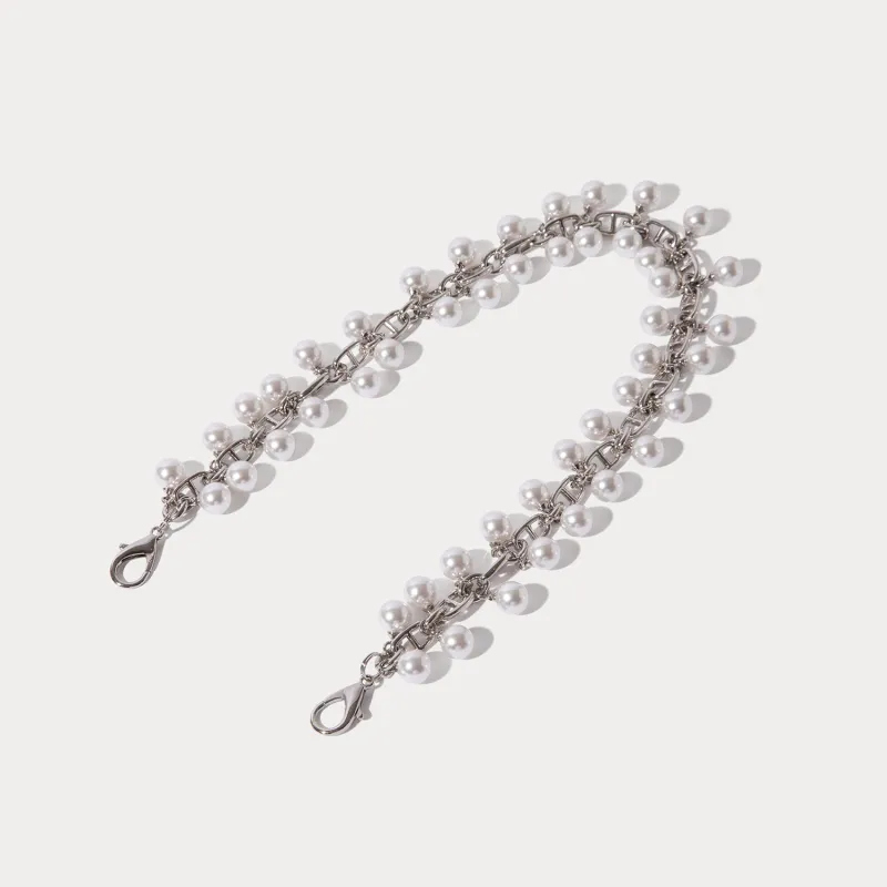 Emelia Wristlet Strap - Pearl Silver/Silver made by Bandolier