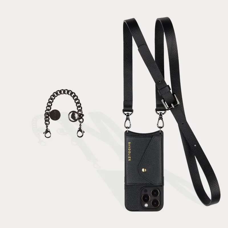 Hailey + Charm Wristlet Set - Black/Pewter sold by Bandolier