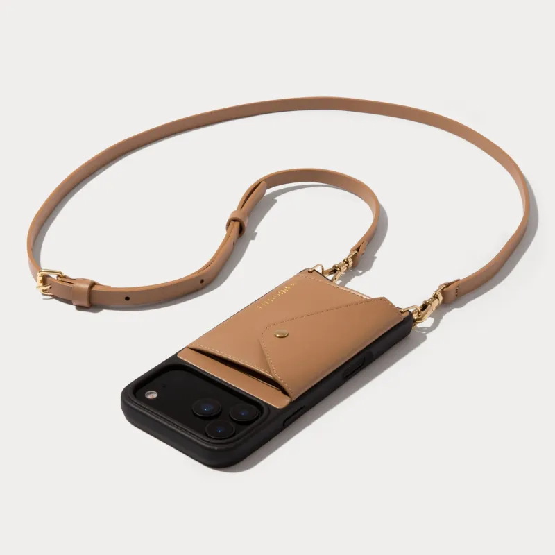 Donna Side Slot Crossbody Bandolier - Tan/Gold made by Bandolier