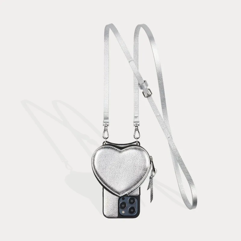 Willa Heart Pouch Bandolier - Silver/Silver made by Bandolier