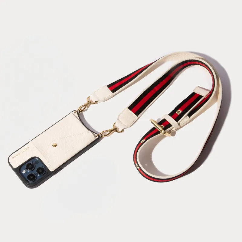 Kimberly Adjustable Crossbody Bandolier - Ivory/Gold made by Bandolier