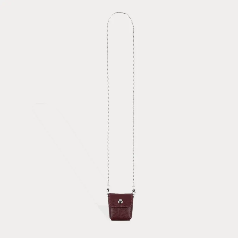 Riley AirPods Pouch - Wine/Silver made by Bandolier