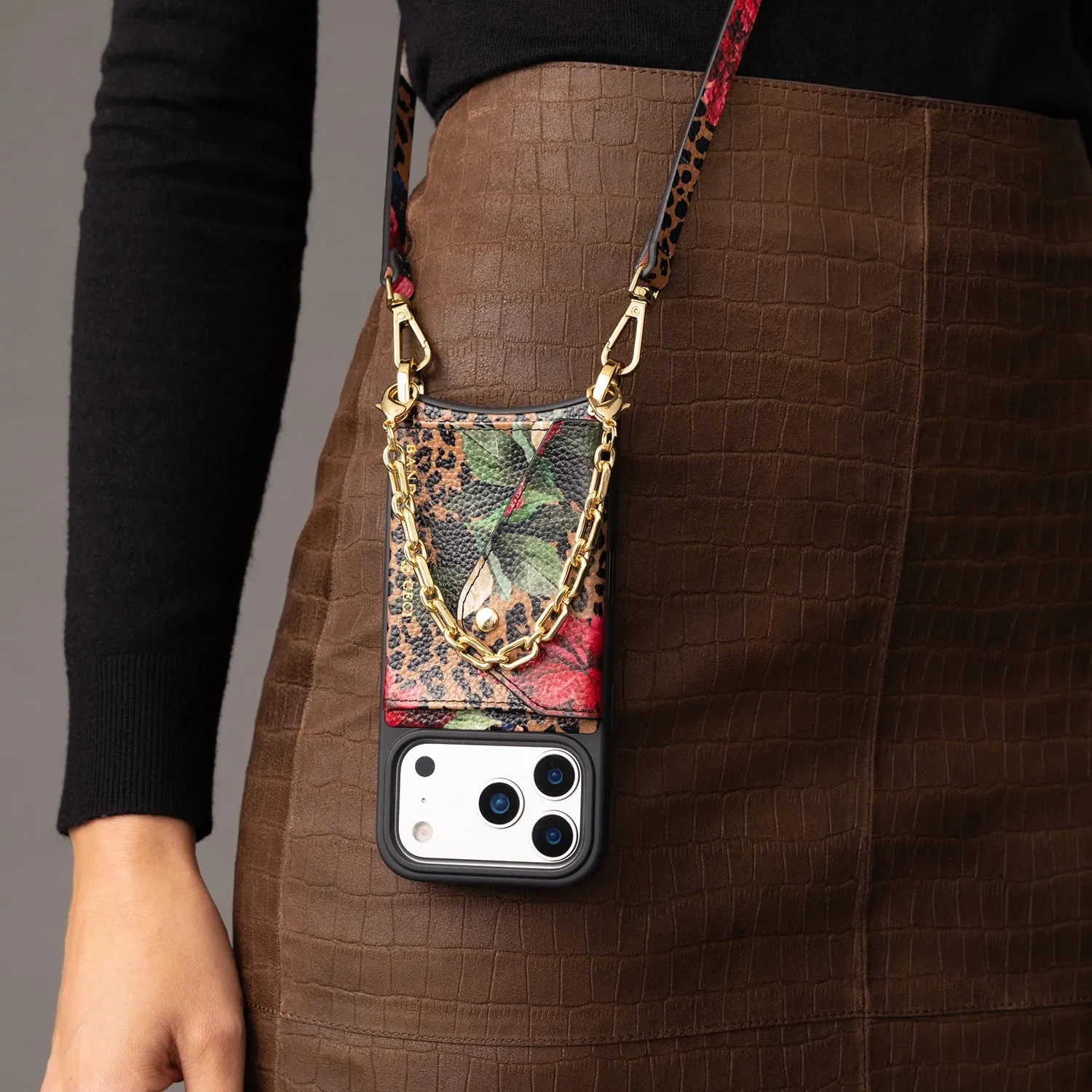 Valentina Duet - Ceci Dark Floral Cheetah/Gold sold by Bandolier product image thumbnail 2