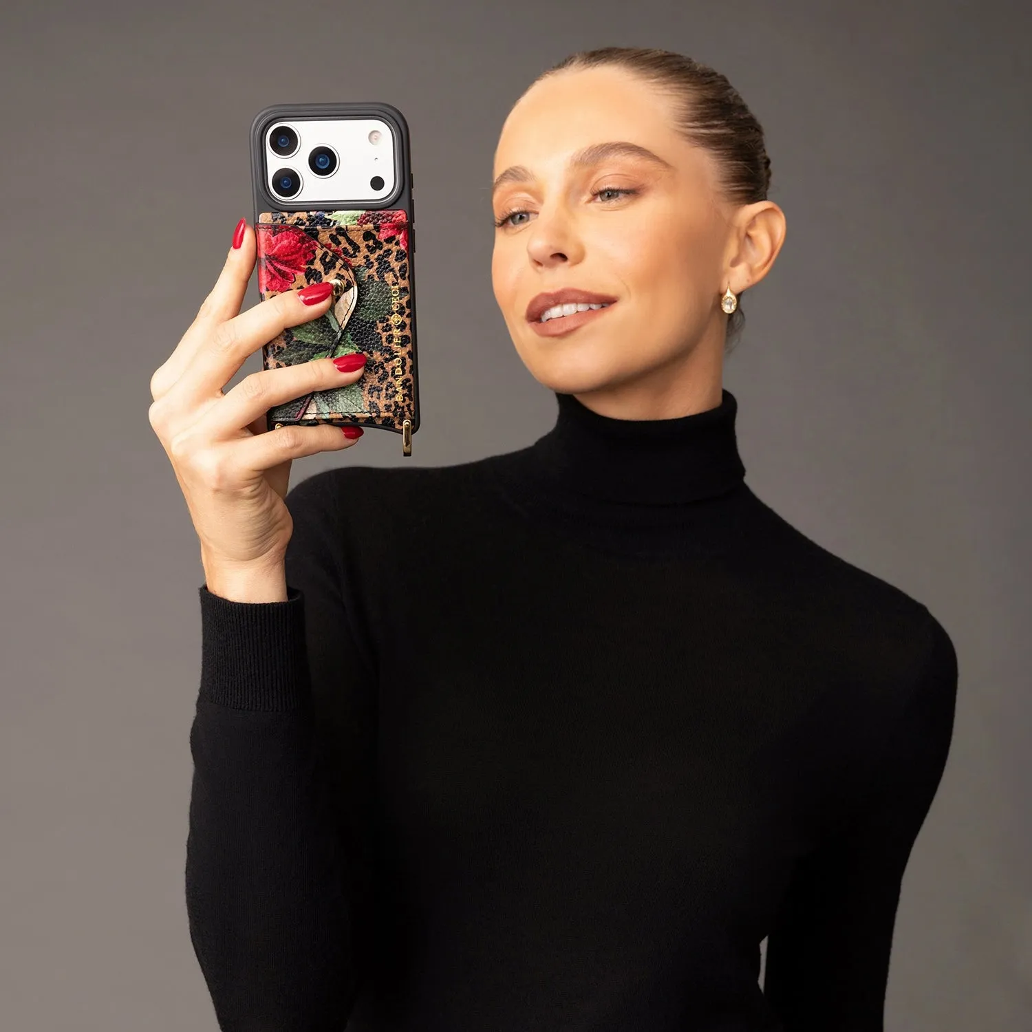 Valentina Duet - Ceci Dark Floral Cheetah/Gold sold by Bandolier product image thumbnail 4