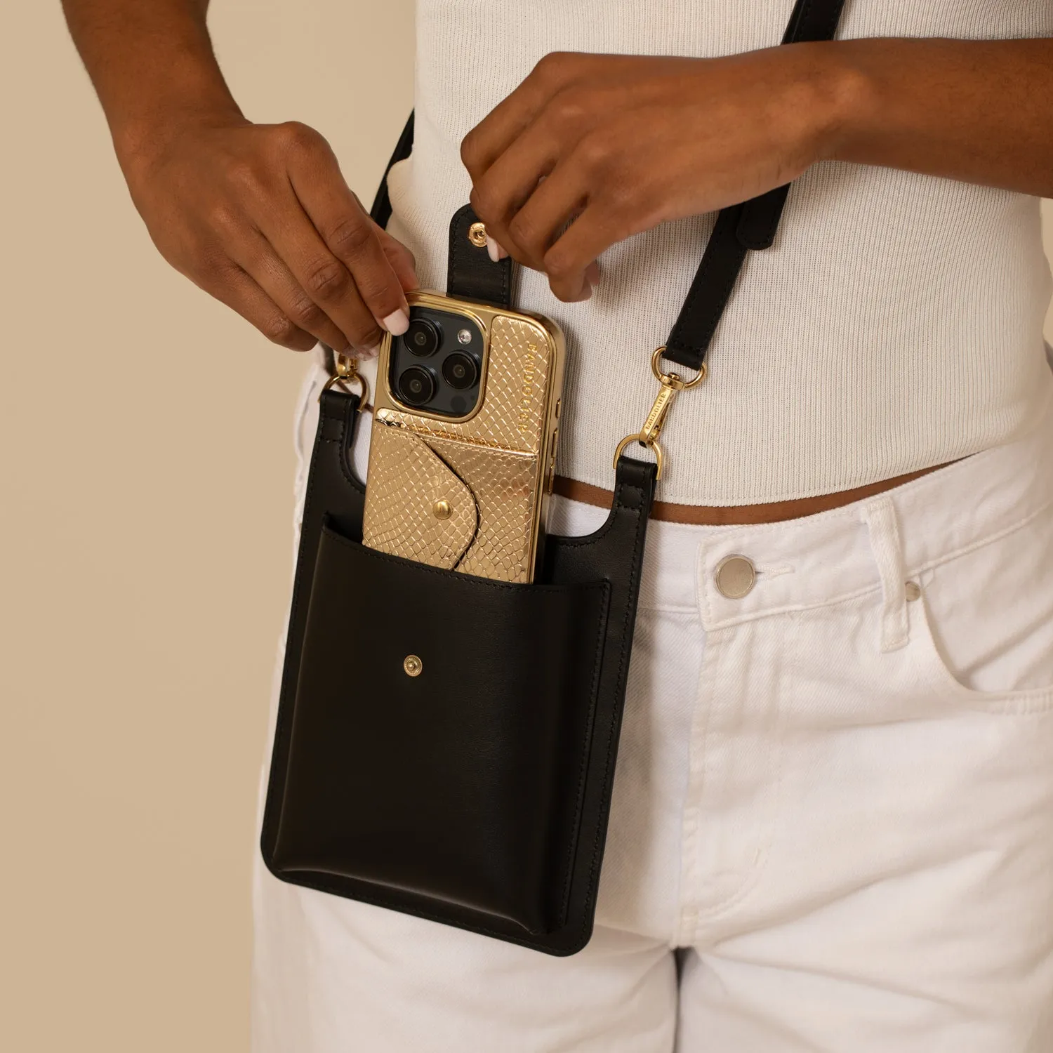 Parker Phone Bag - Black/Gold sold by Bandolier product image thumbnail 3