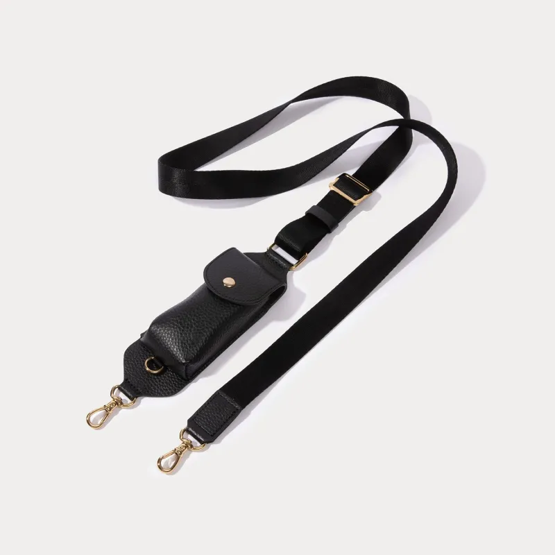 Lana Key Crossbody Strap - Black/Gold made by Bandolier