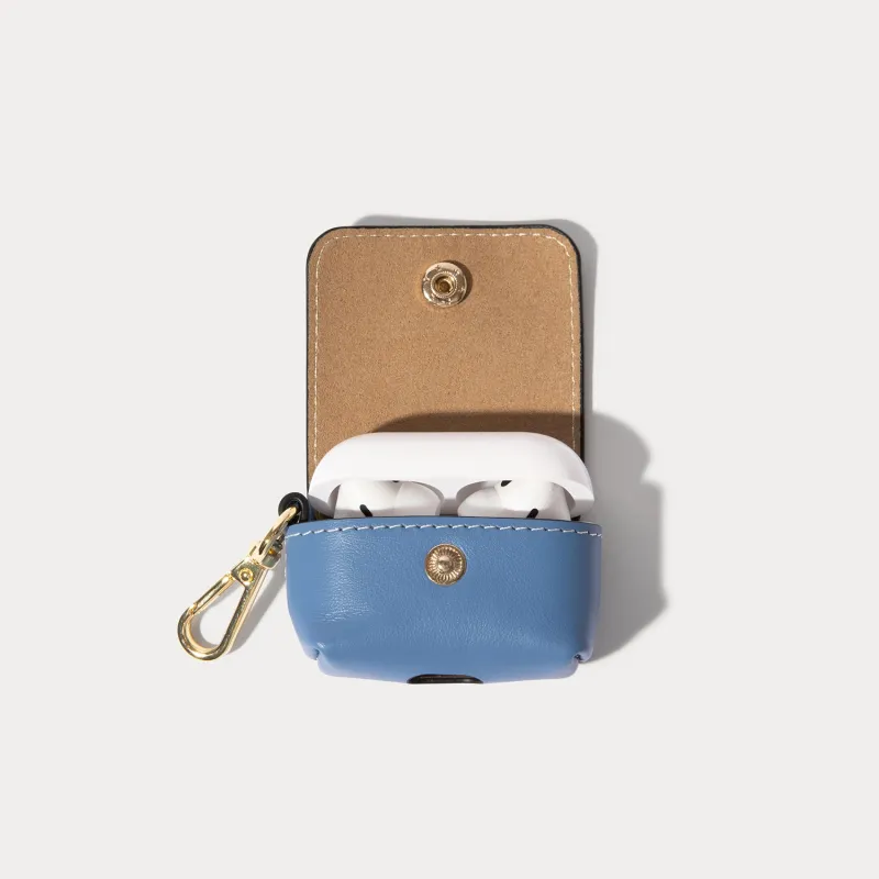 Avery AirPods Clip-On Pouch - Dusty Blue/Gold made by Bandolier