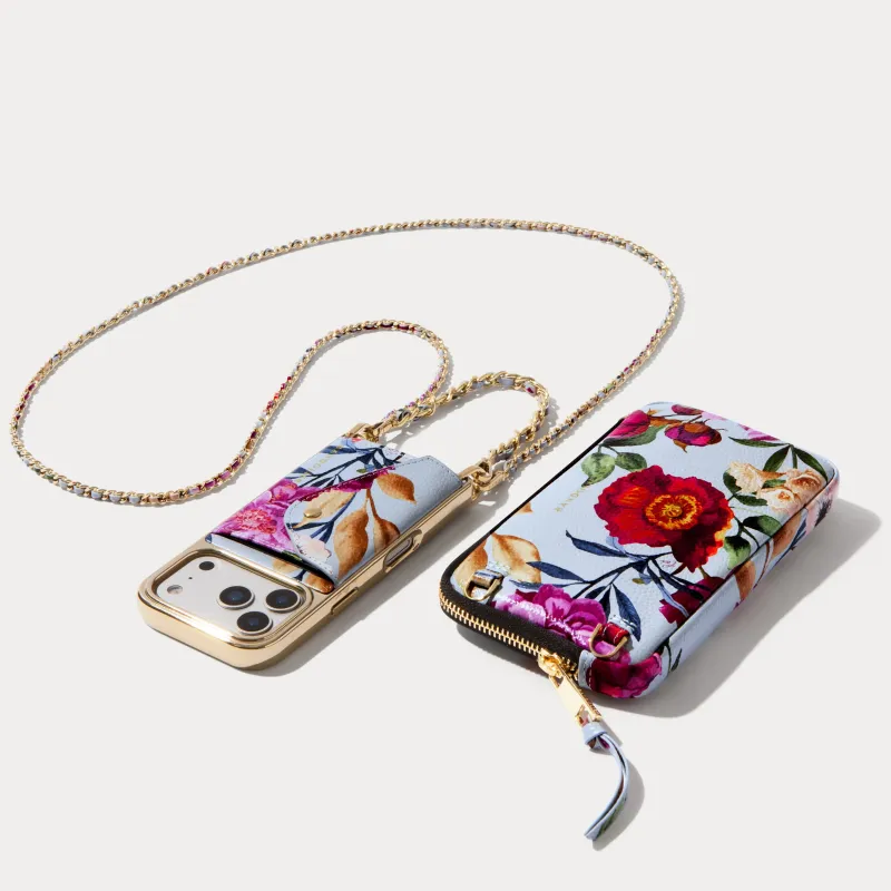 Lily Essentials Set - Ceci Blue Floral Chrome/Gold sold by Bandolier