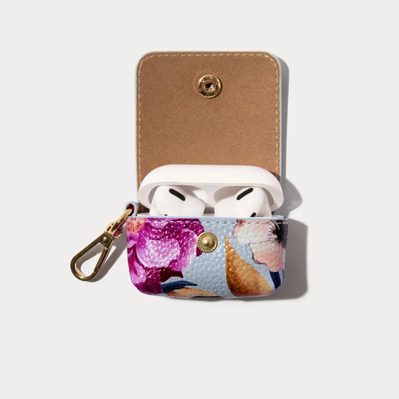 Avery AirPod Clip-On Pouch - Ceci Blue Floral/Gold made by Bandolier