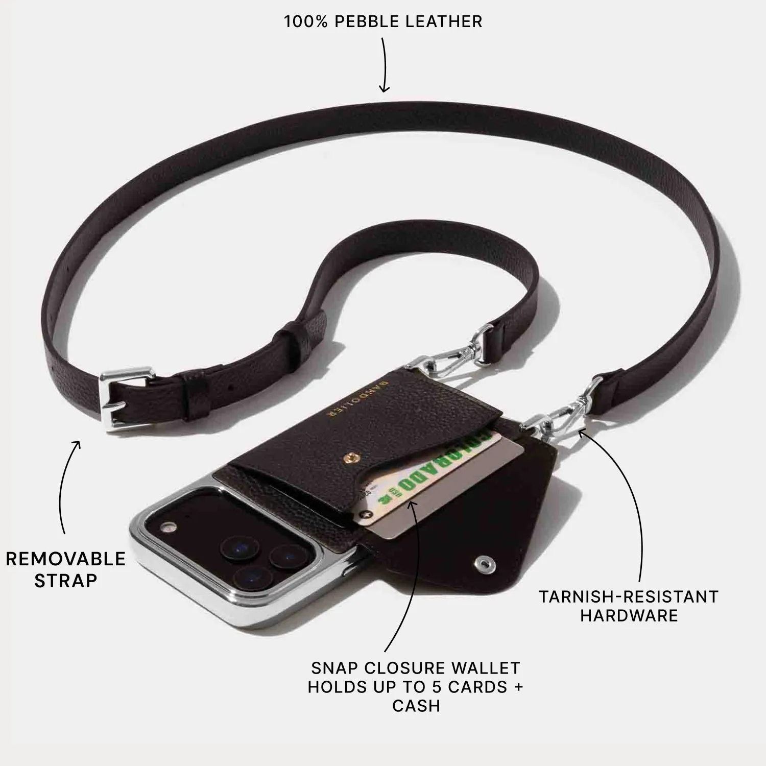 Hailey Pouch Set - Black/Chrome Silver sold by Bandolier product image thumbnail 2