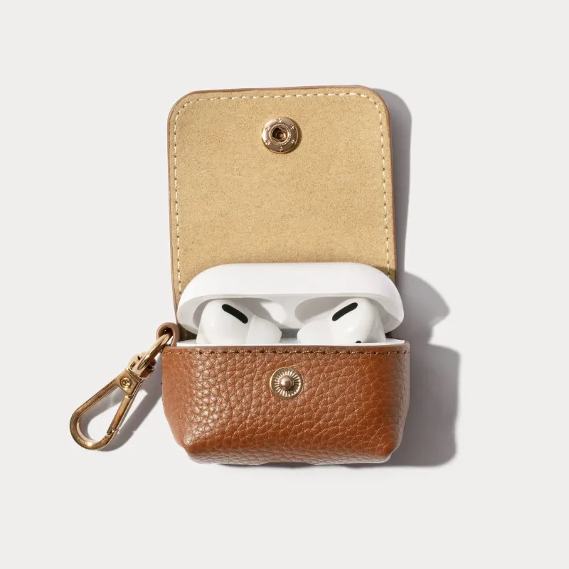 Avery AirPods Clip-On Pouch - Saddle Brown/Gold made by Bandolier