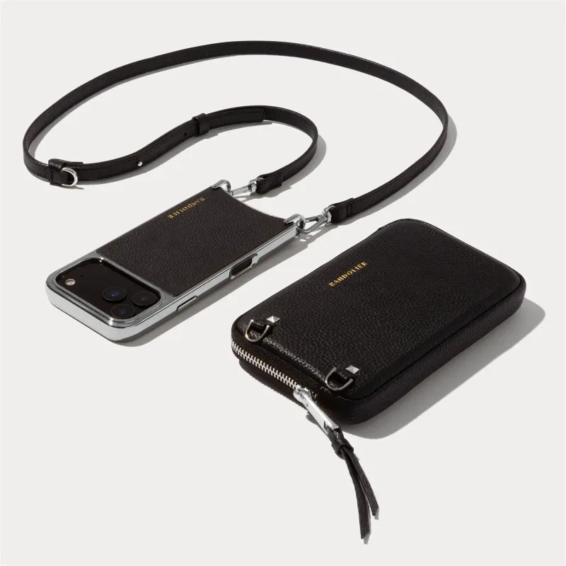 Rayna Chrome Pouch Set - Black/Chrome Silver made by Bandolier