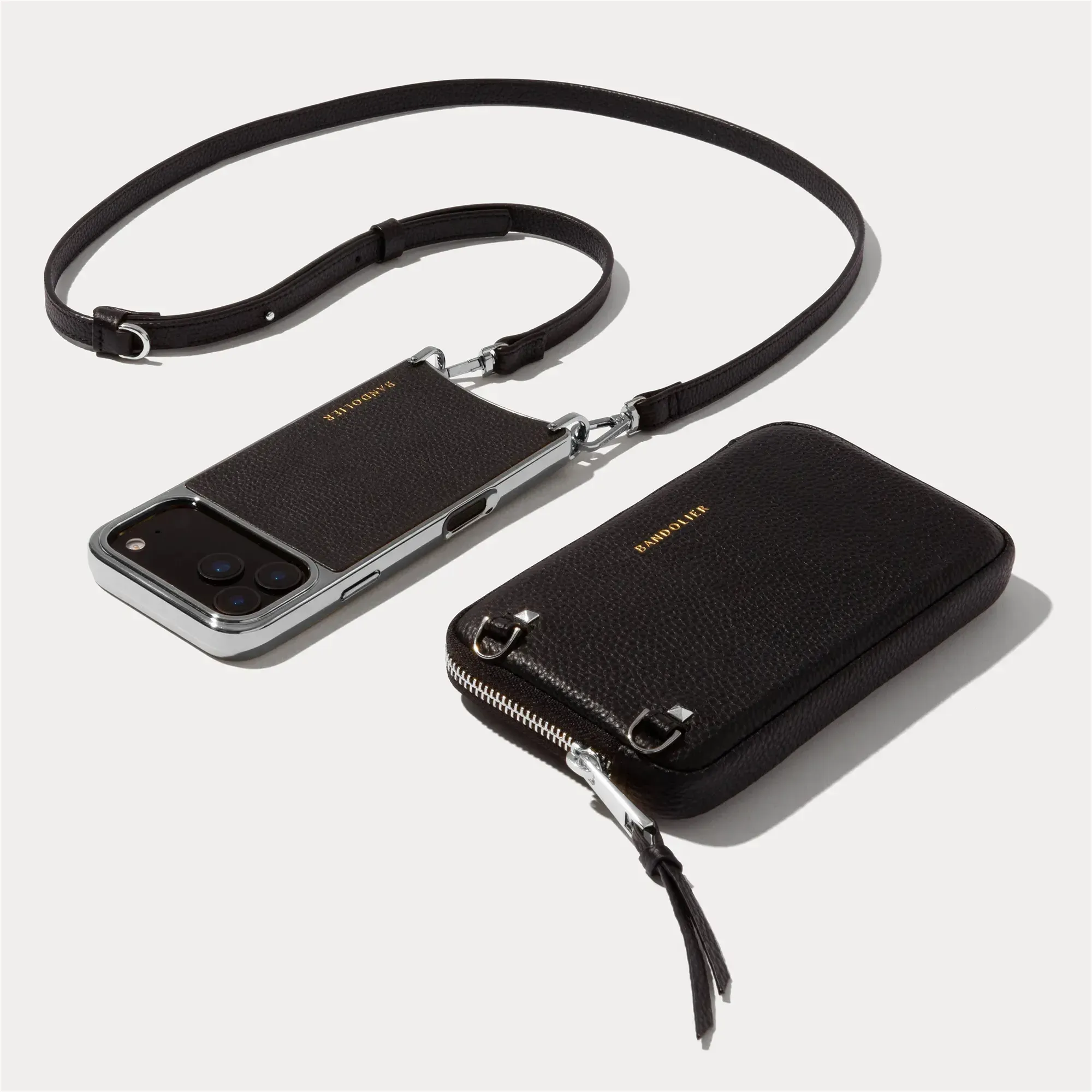 Rayna Chrome Pouch Set - Black/Chrome Silver sold by Bandolier