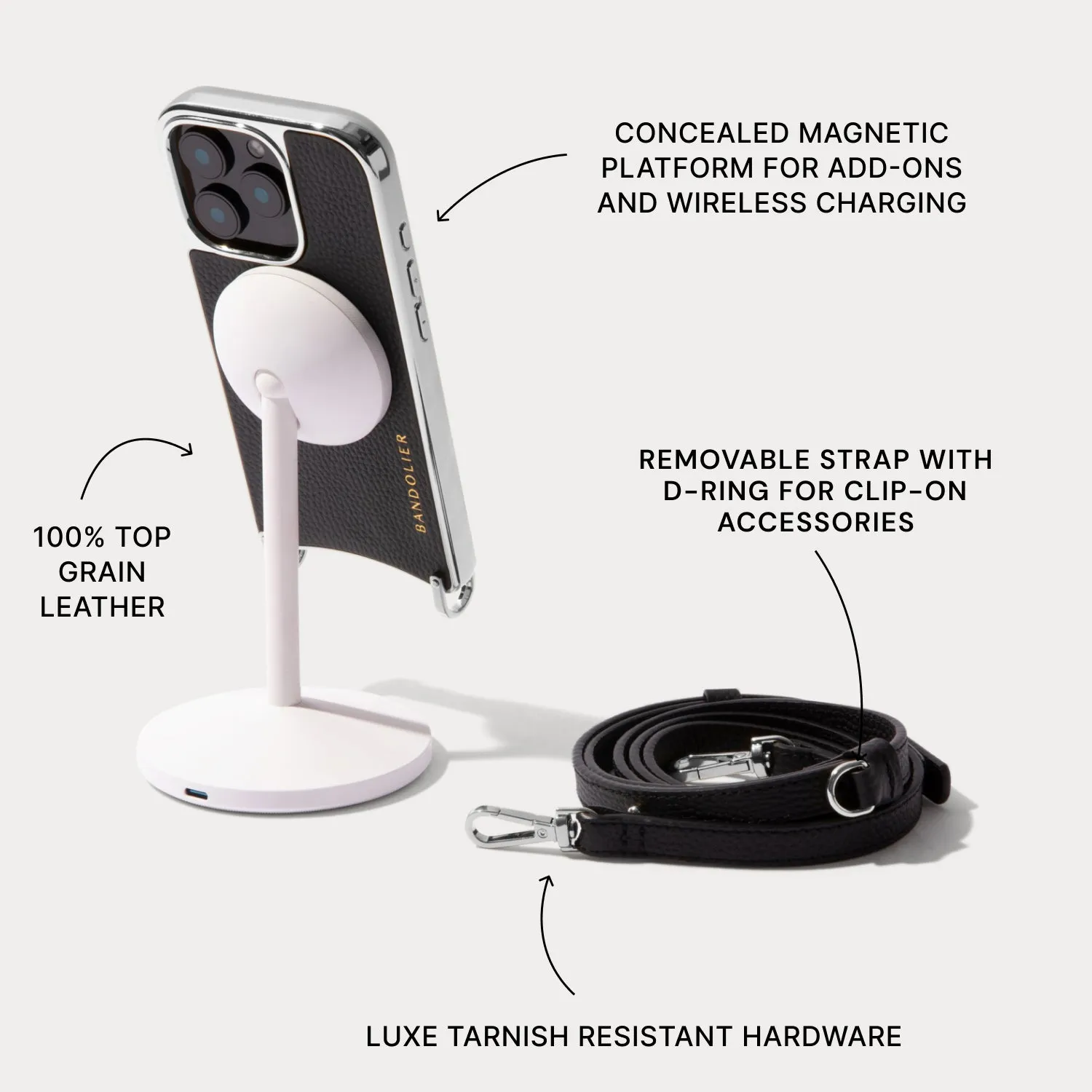 Rayna Chrome Pouch Set - Black/Chrome Silver sold by Bandolier product image thumbnail 2