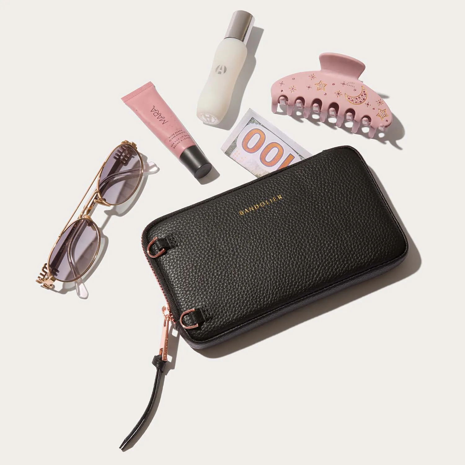 Rayna Chrome Pouch Set - Black/Chrome Rose Gold sold by Bandolier product image thumbnail 5