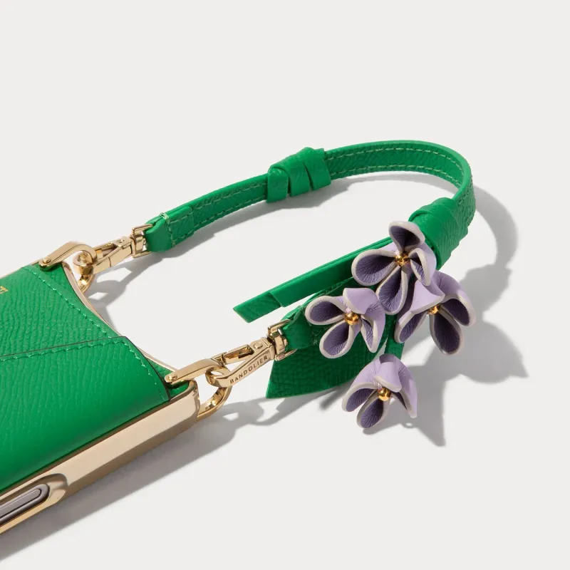 Flower Wristlet - Green Lilac/Gold made by Bandolier