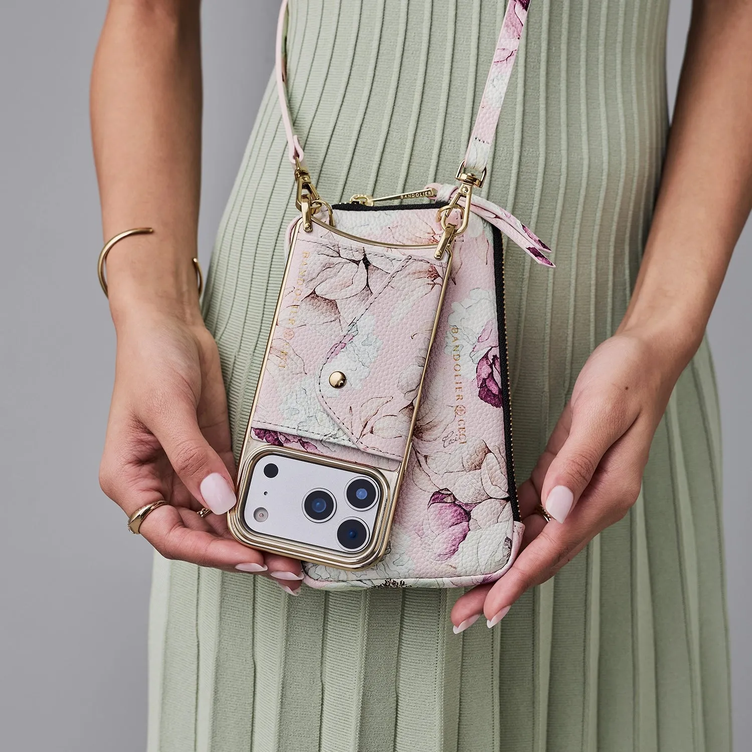 Donna Essentials Set - Ceci Pink Floral/Chrome Gold sold by Bandolier product image thumbnail 3