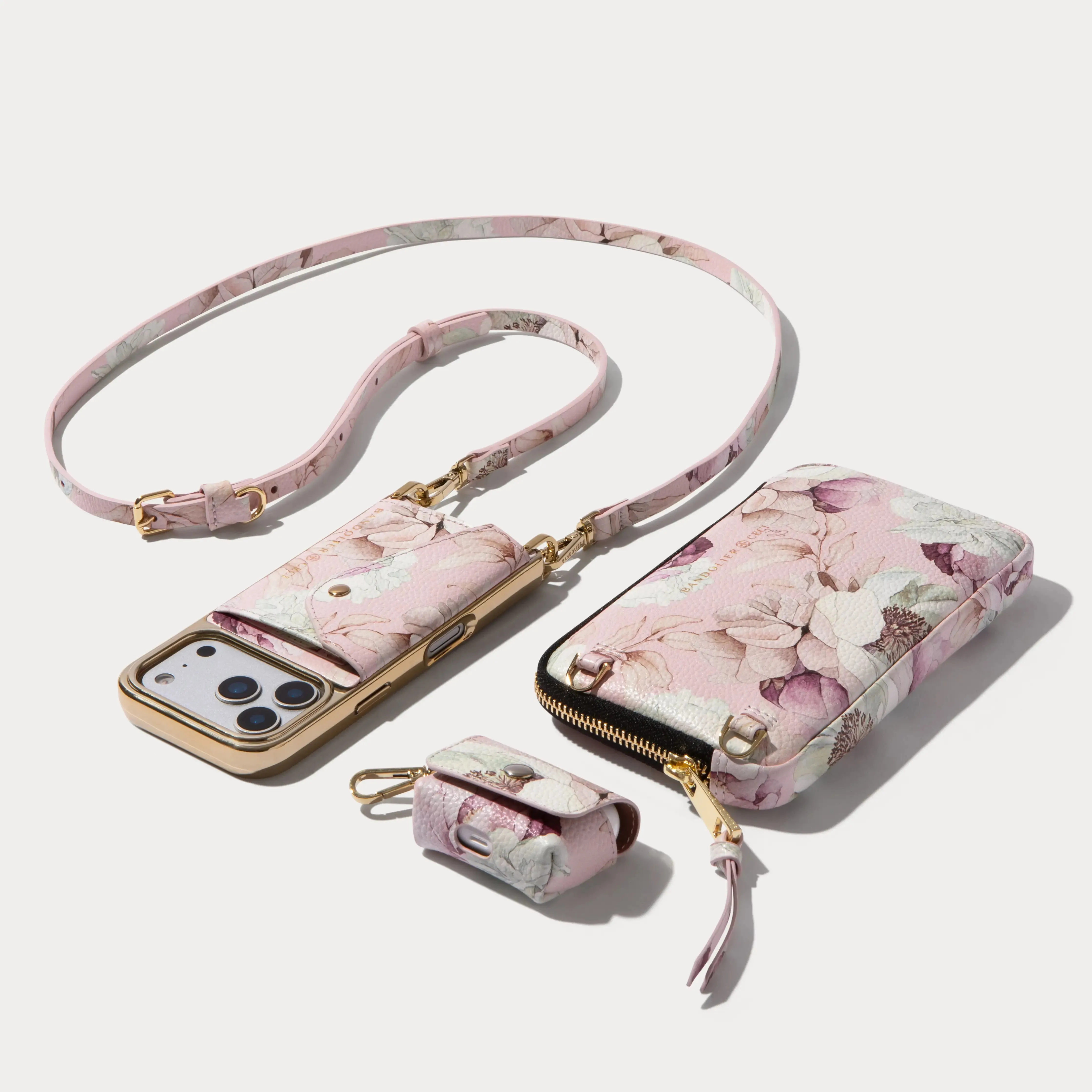 Donna Essentials Set - Ceci Pink Floral/Chrome Gold sold by Bandolier