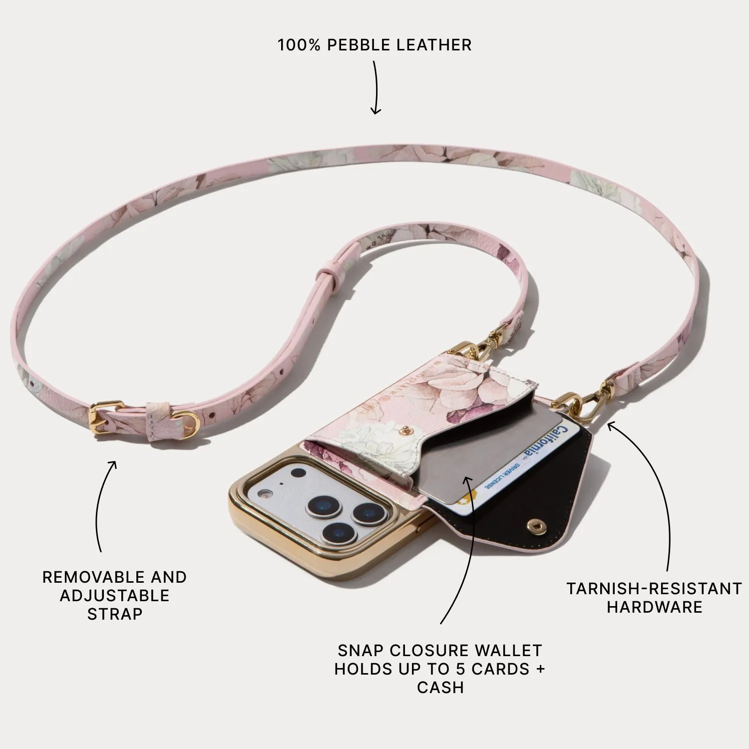 The Expanded Gift Set - Ceci Pink Floral/Chrome Gold sold by Bandolier product image thumbnail 3