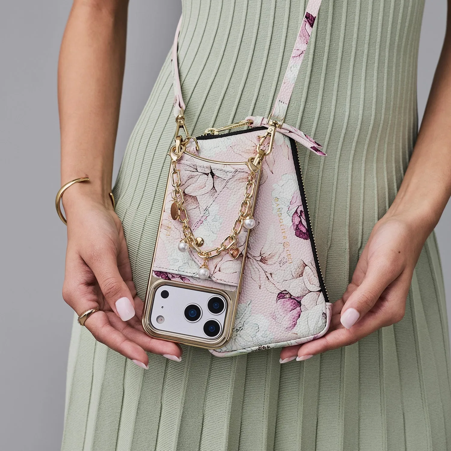 The Expanded Gift Set - Ceci Pink Floral/Chrome Gold sold by Bandolier product image thumbnail 2