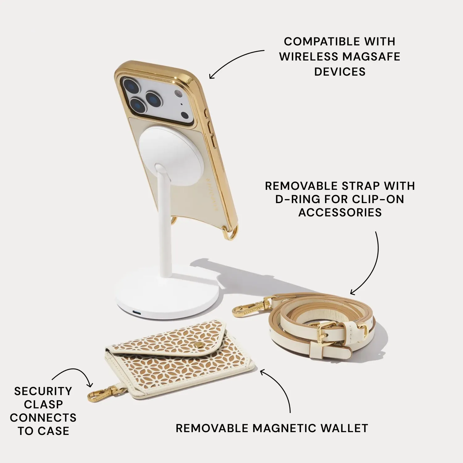 Mira Chrome Magnet Essentials Set - Ivory Tan/Chrome Gold sold by Bandolier product image thumbnail 3