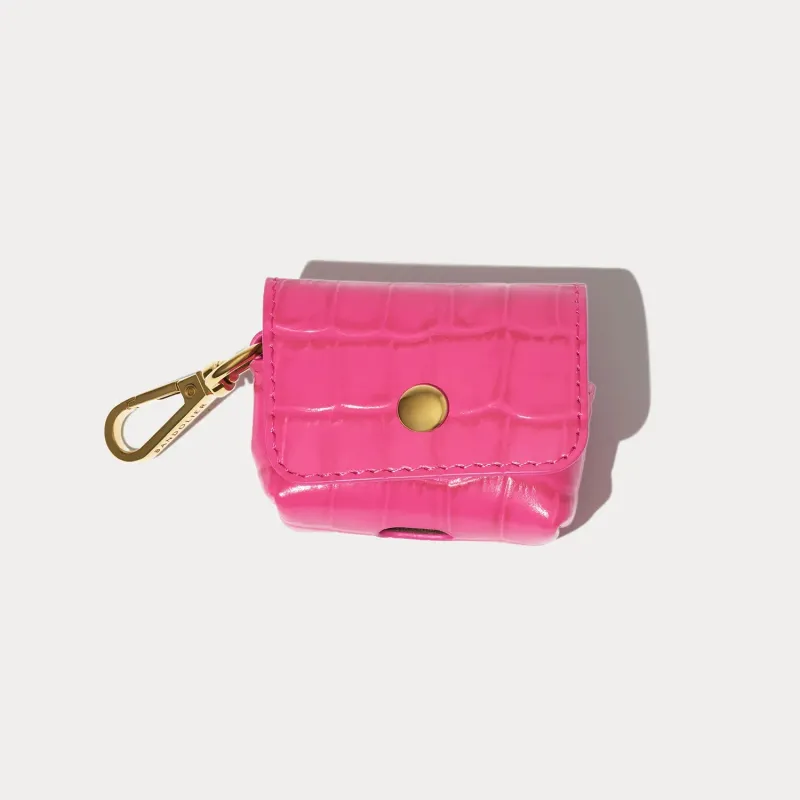 Avery AirPods Clip-On Pouch - Magenta Croc/Gold made by Bandolier
