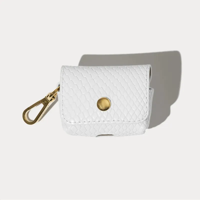 Avery AirPods Clip-On Pouch - White Snake/Gold made by Bandolier