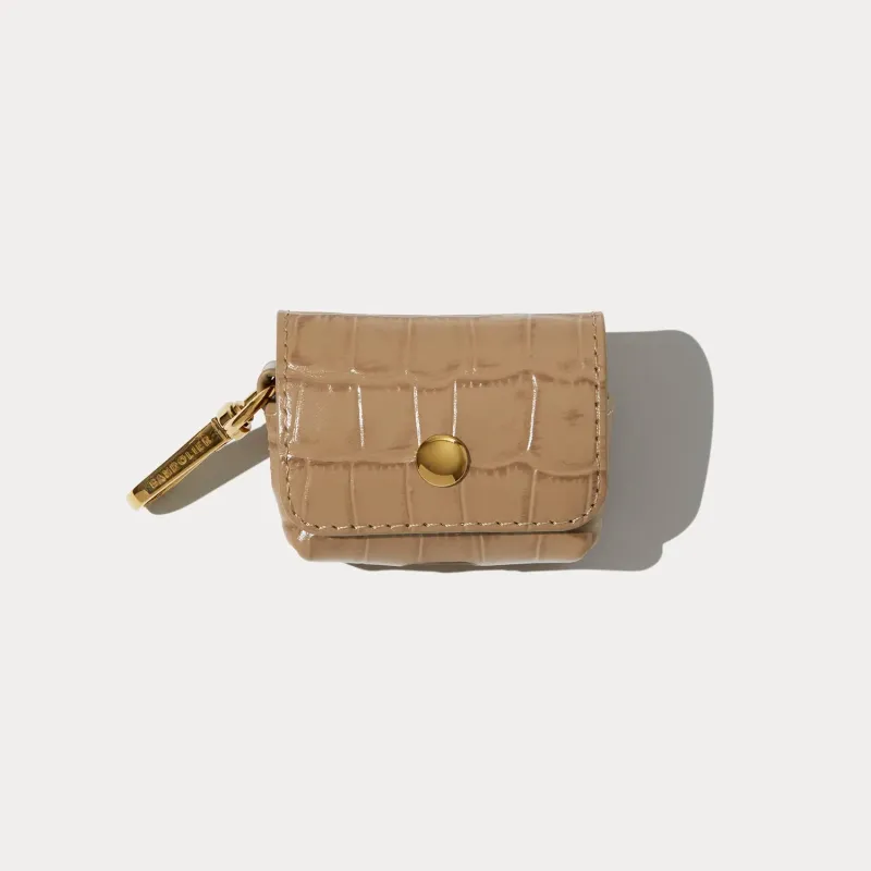 Avery AirPod Clip-On Pouch - Tan Croc/Gold made by Bandolier