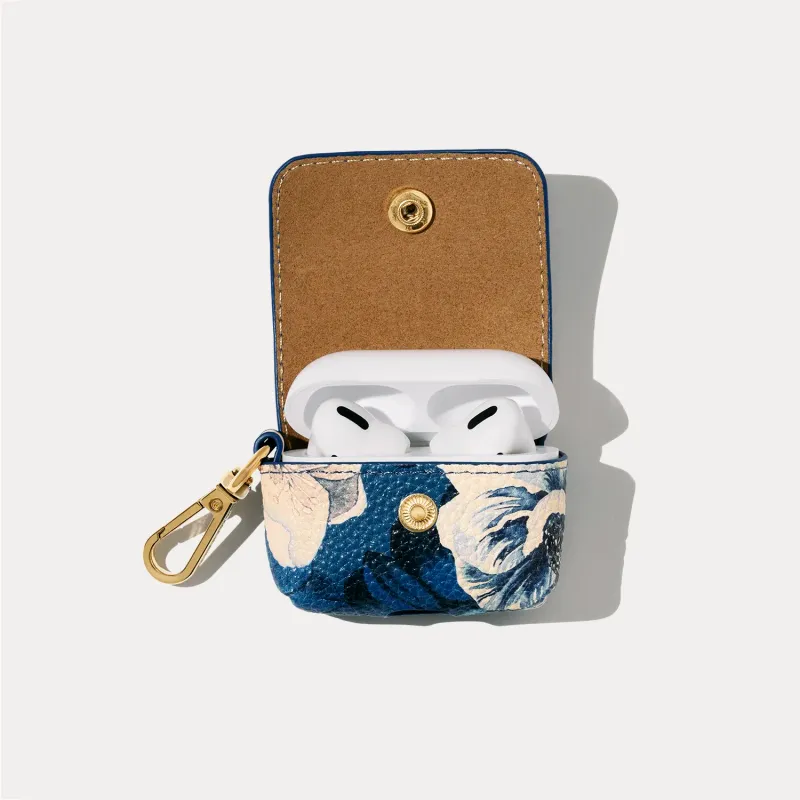 Avery AirPod Clip-On Pouch - Ceci Indigo Floral/Gold made by Bandolier