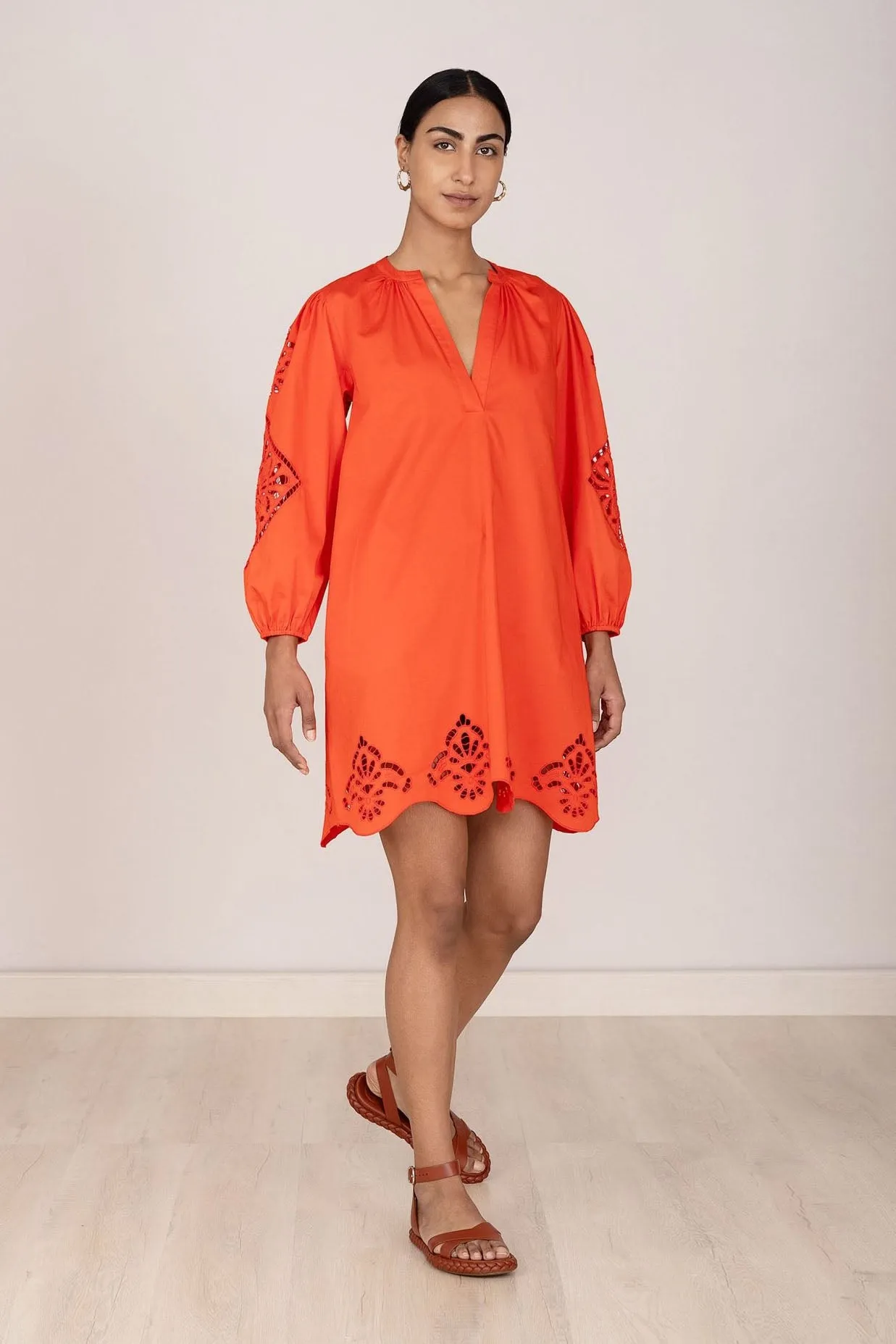 Gianna Dress Punto Sunset sold by Banjanan