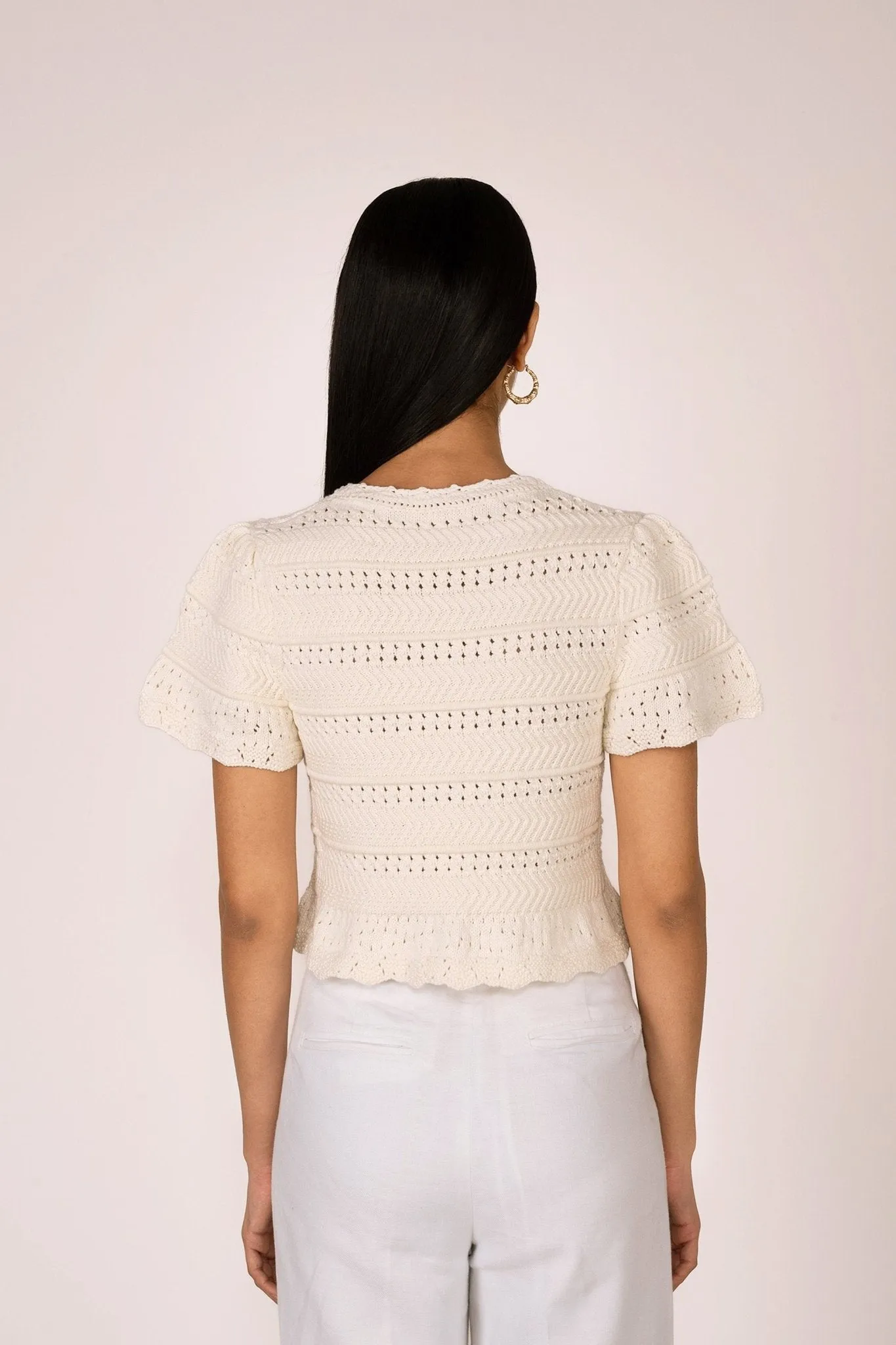 Laura Crochet Cardigan Cream sold by Banjanan product image thumbnail 3