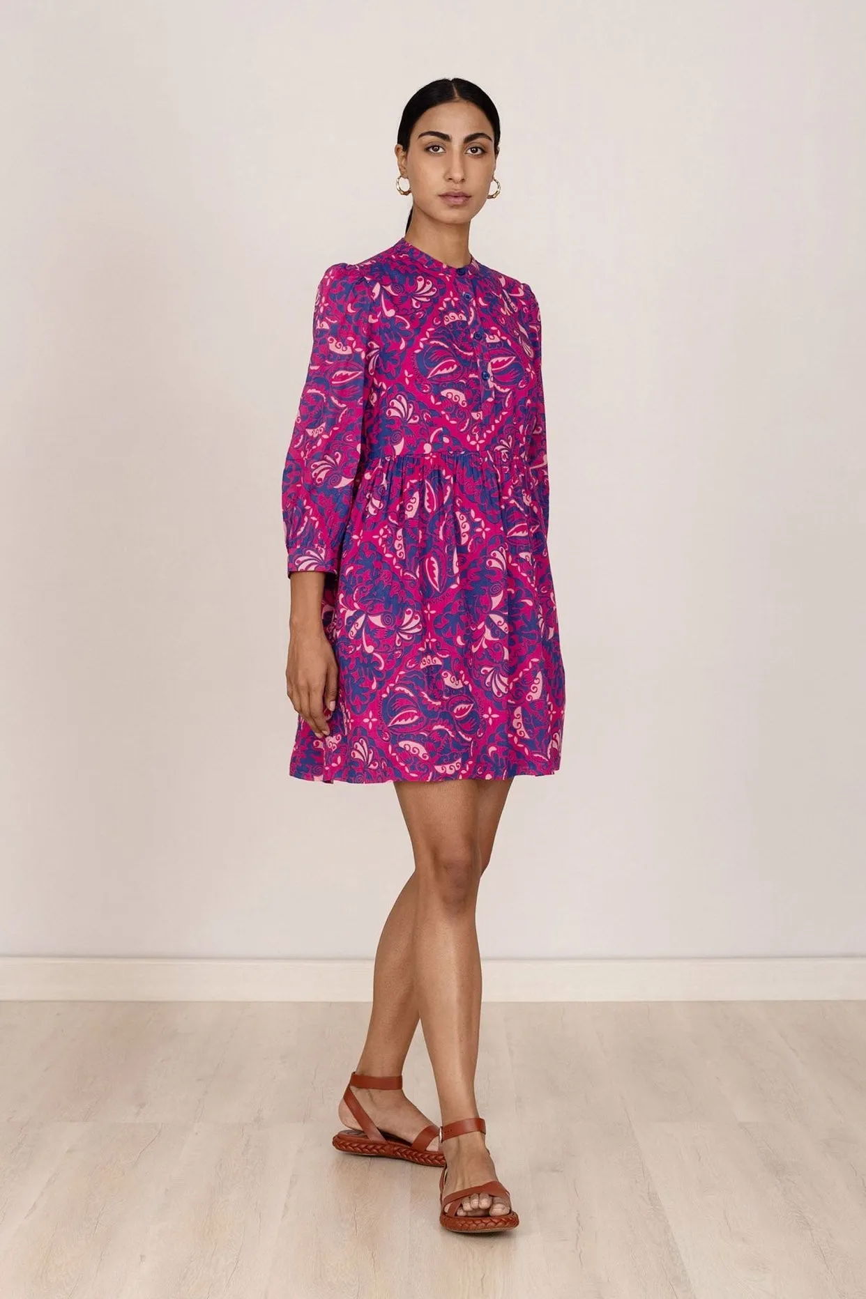 Lucia Dress Bandana Fuchsia sold by Banjanan