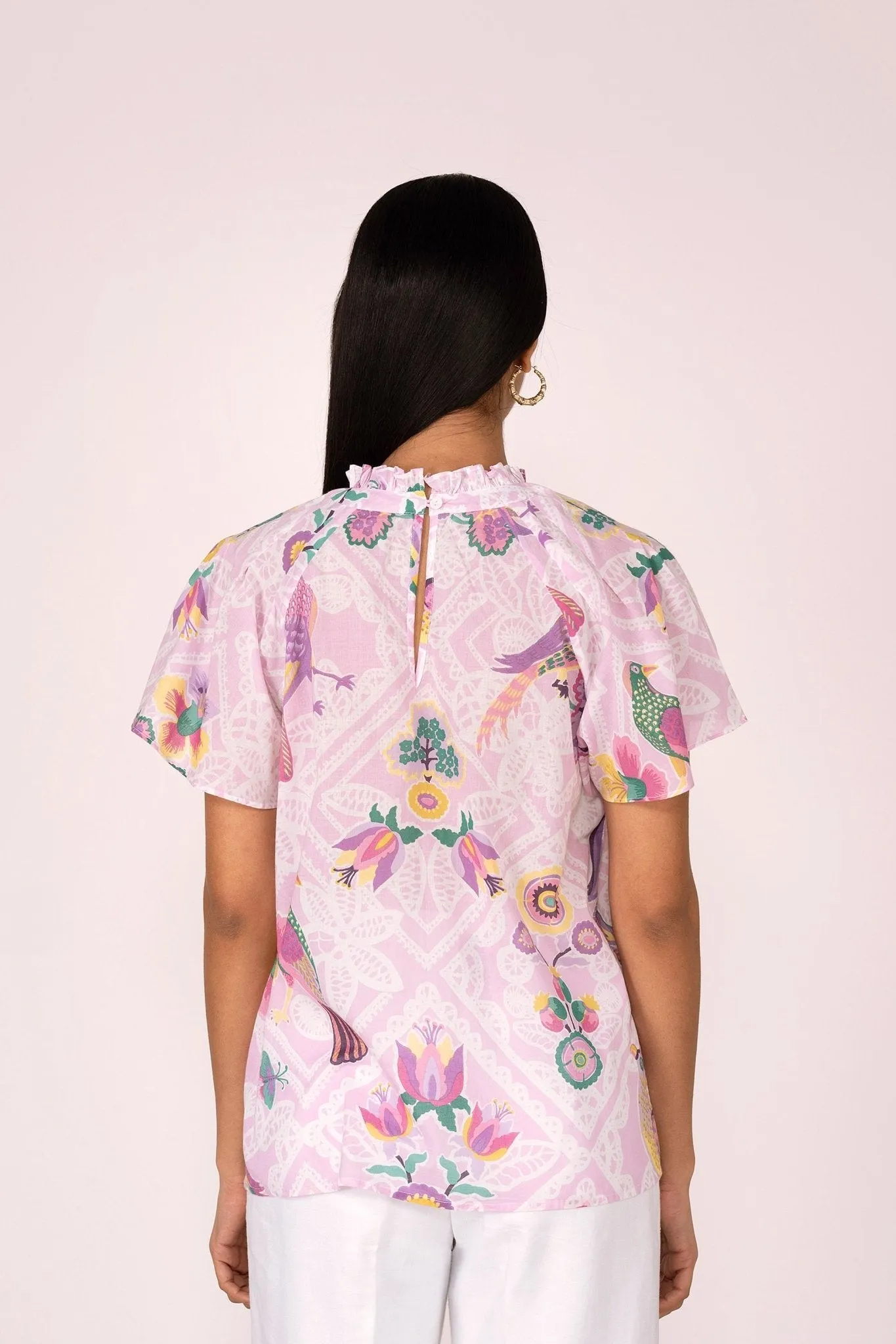 Joyful Top Folk Lace Lavender sold by Banjanan product image thumbnail 3