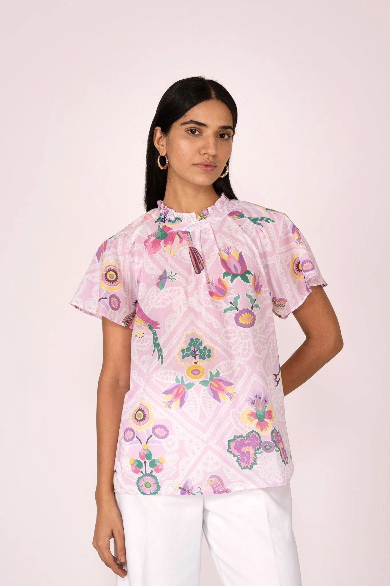 Joyful Top Folk Lace Lavender sold by Banjanan product image thumbnail 2