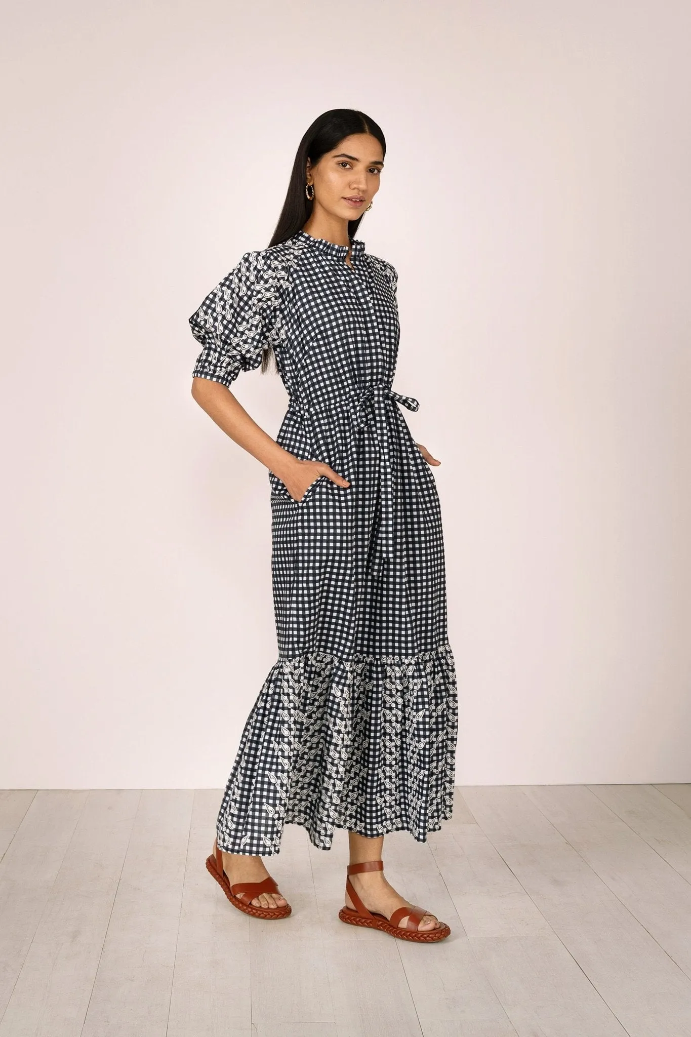 Betty Dress Gingham Noir sold by Banjanan product image thumbnail 2