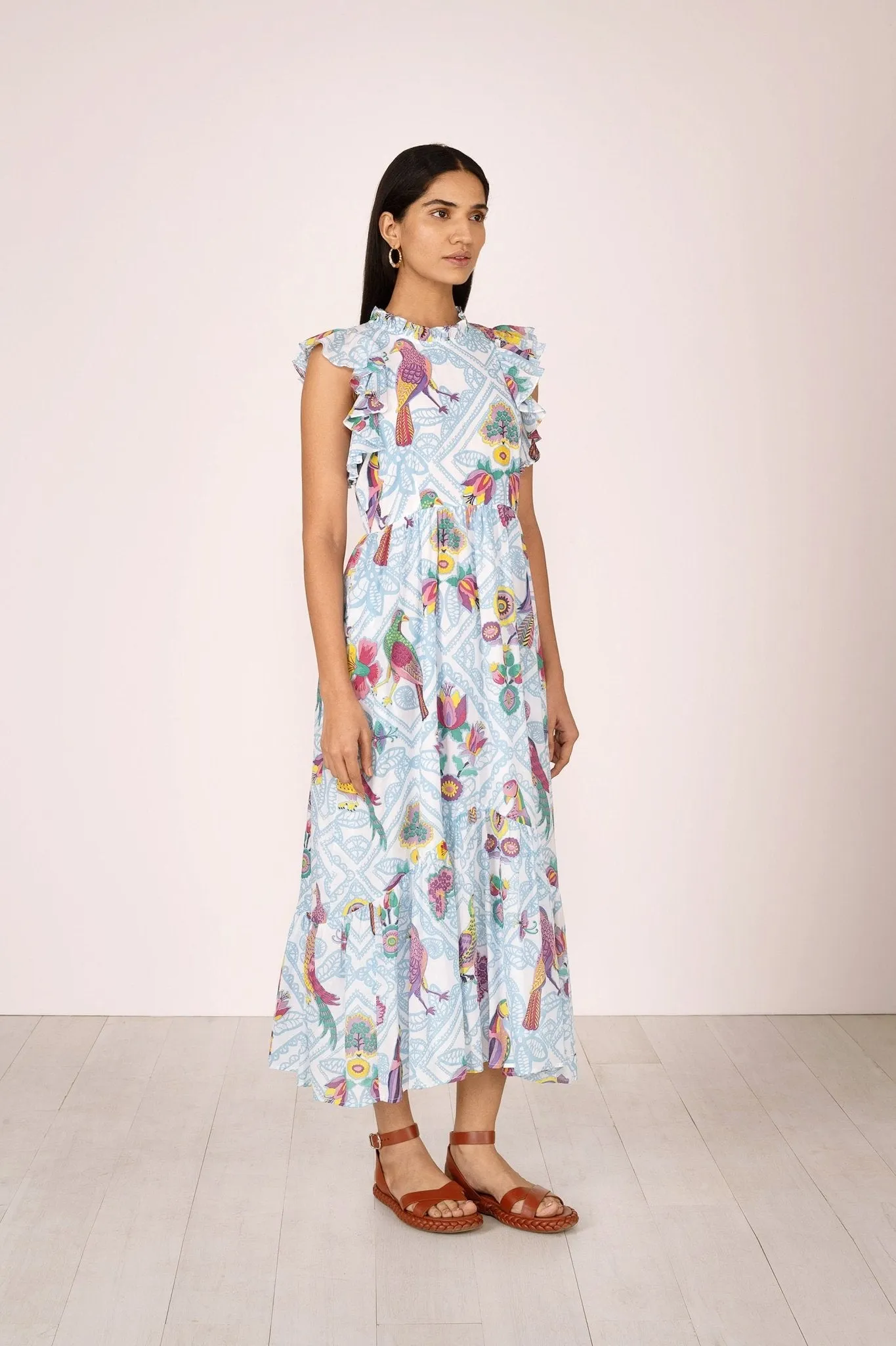 Hannah Dress Folk Floral Sky sold by Banjanan product image thumbnail 5