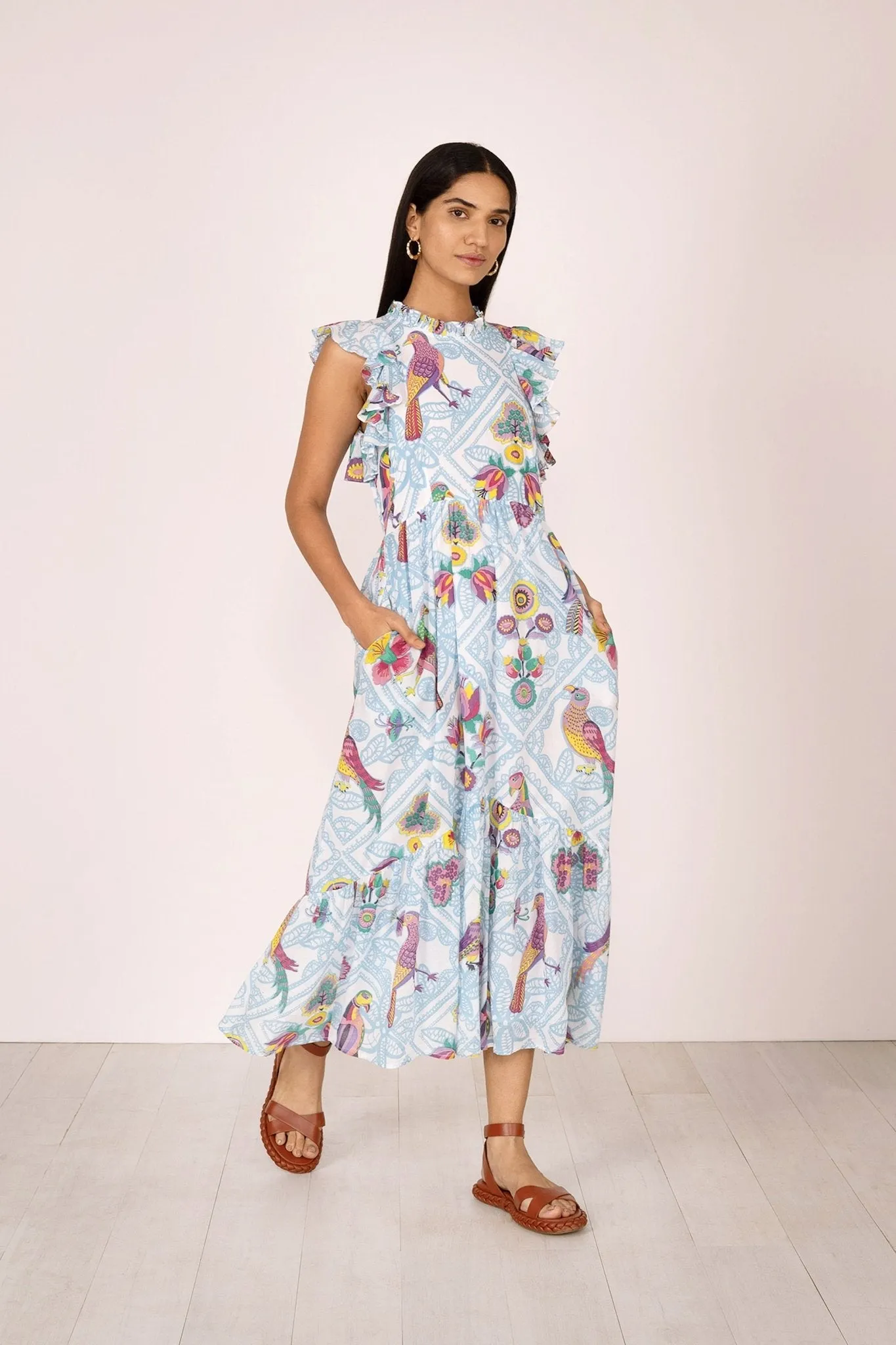 Hannah Dress Folk Floral Sky sold by Banjanan product image thumbnail 2