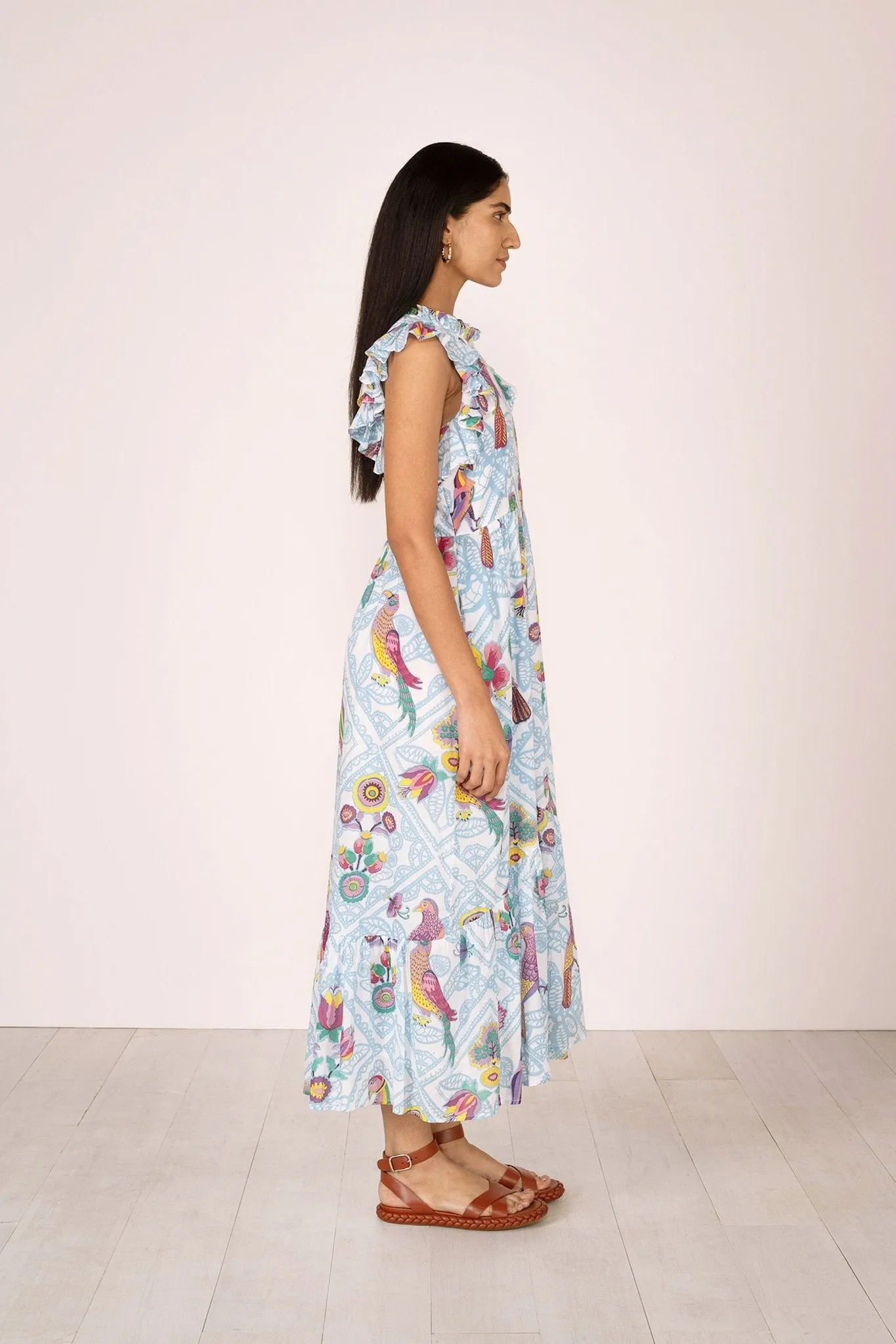 Hannah Dress Folk Floral Sky sold by Banjanan product image thumbnail 4
