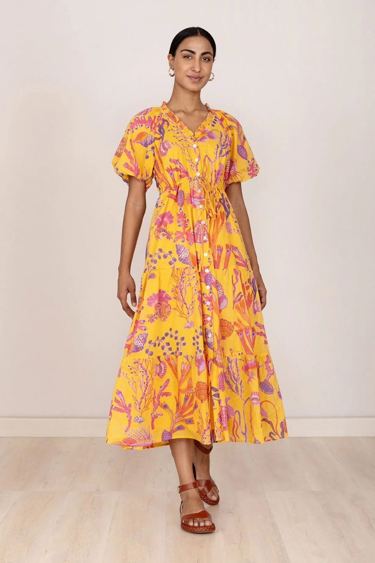 Poppy Dress Marine Golden sold by Banjanan