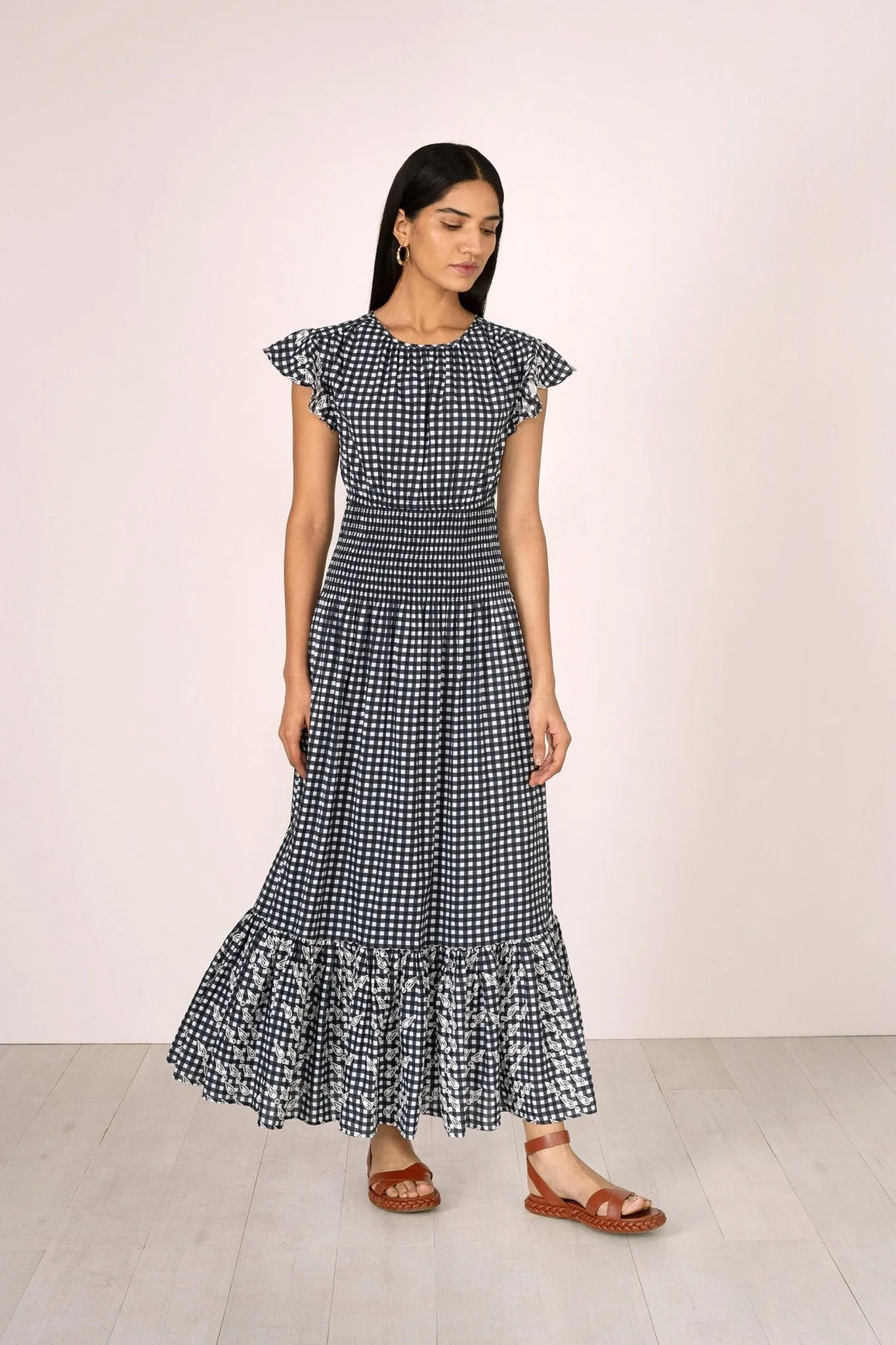 Aurelia Dress Gingham Noir sold by Banjanan product image thumbnail 2