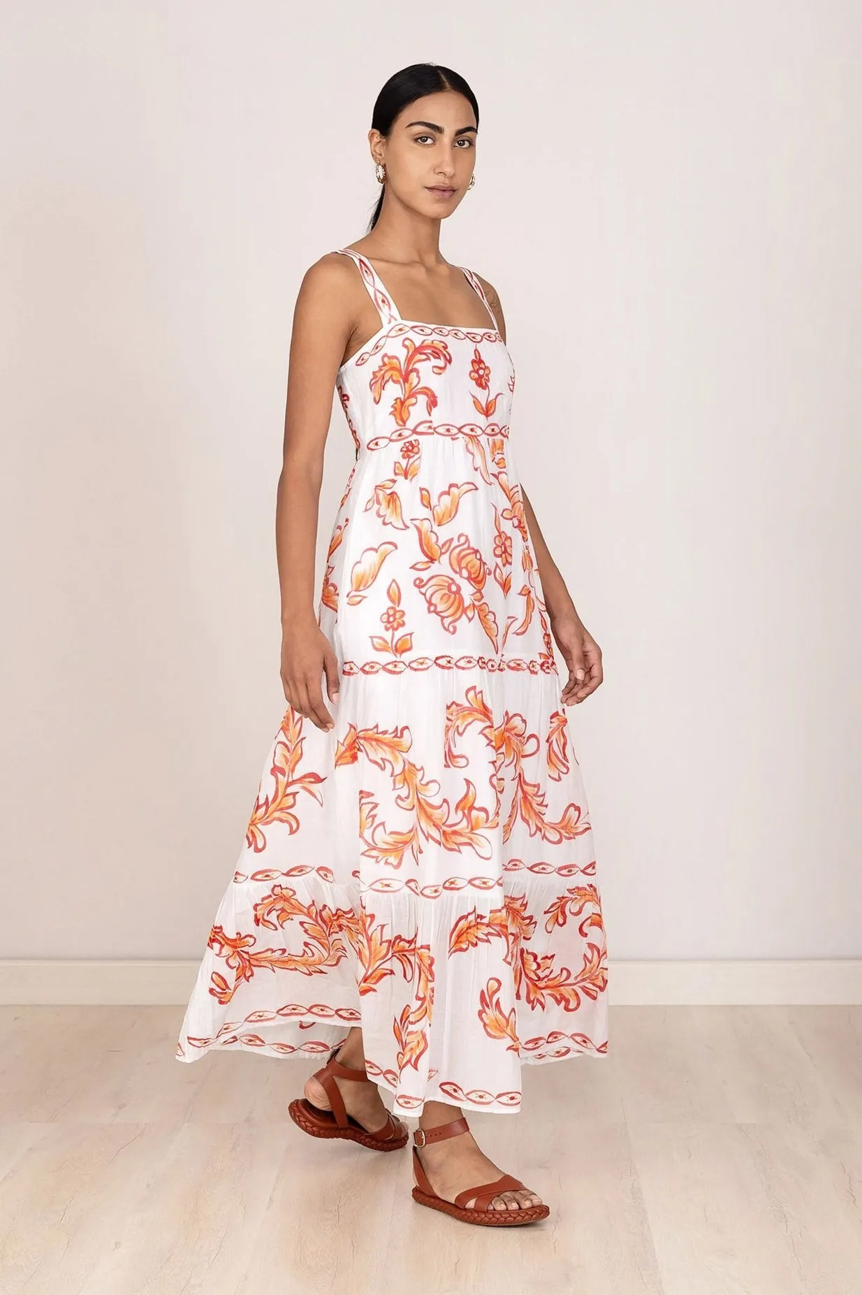 Daniella Dress Hand Painted Cherry sold by Banjanan