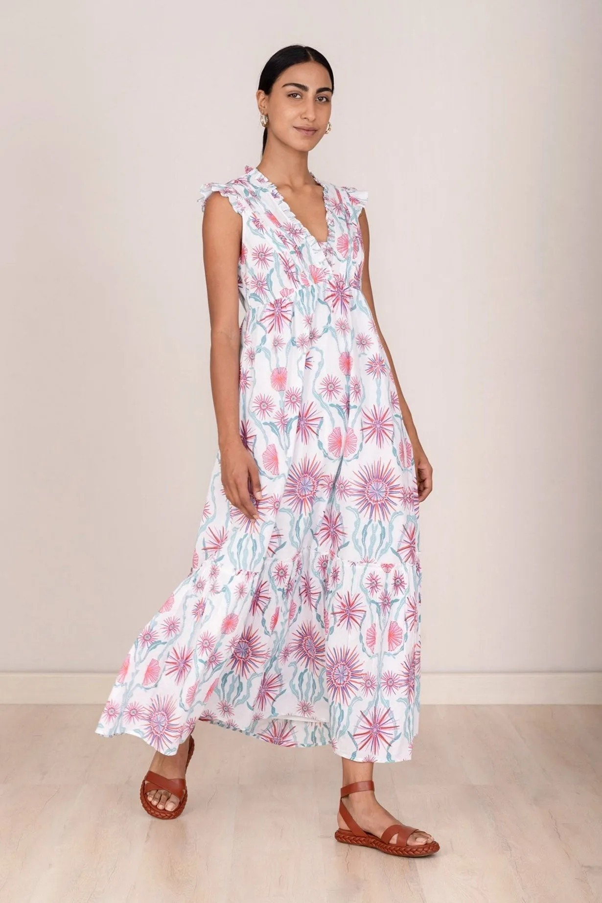 Constance Dress Anemone Glow sold by Banjanan