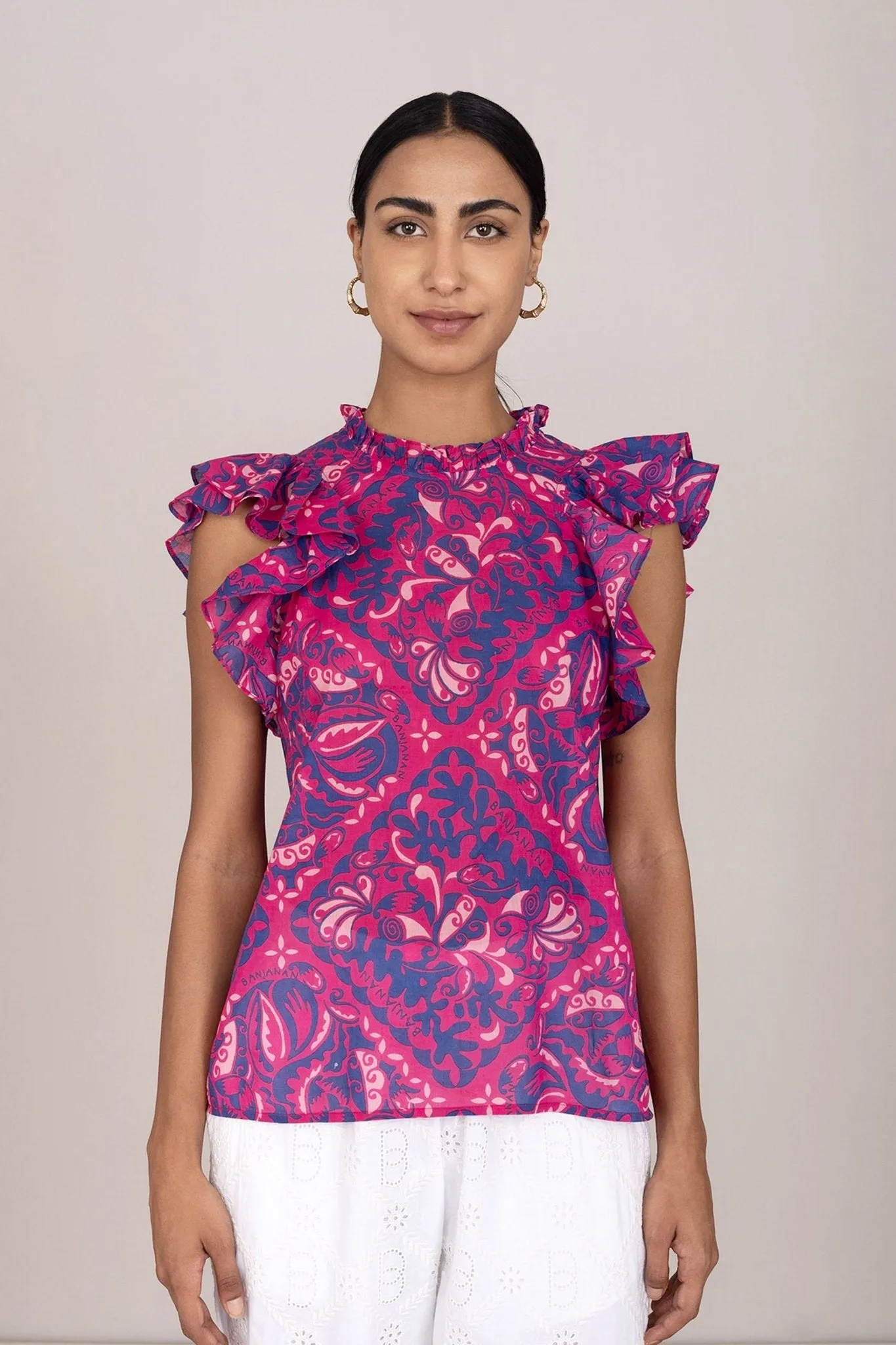 Klara Top Bandana Fuchsia sold by Banjanan