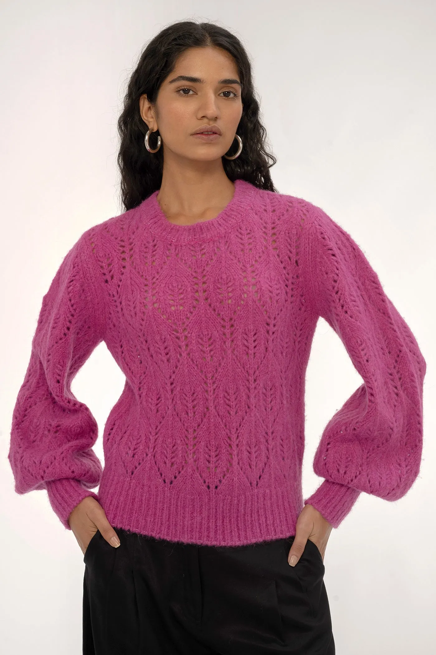 Maggie Lace Crewneck Sweater sold by Banjanan