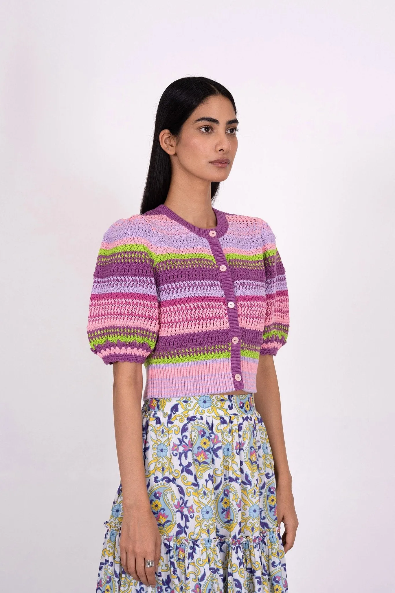 Celeste Cardigan Multi Weave sold by Banjanan