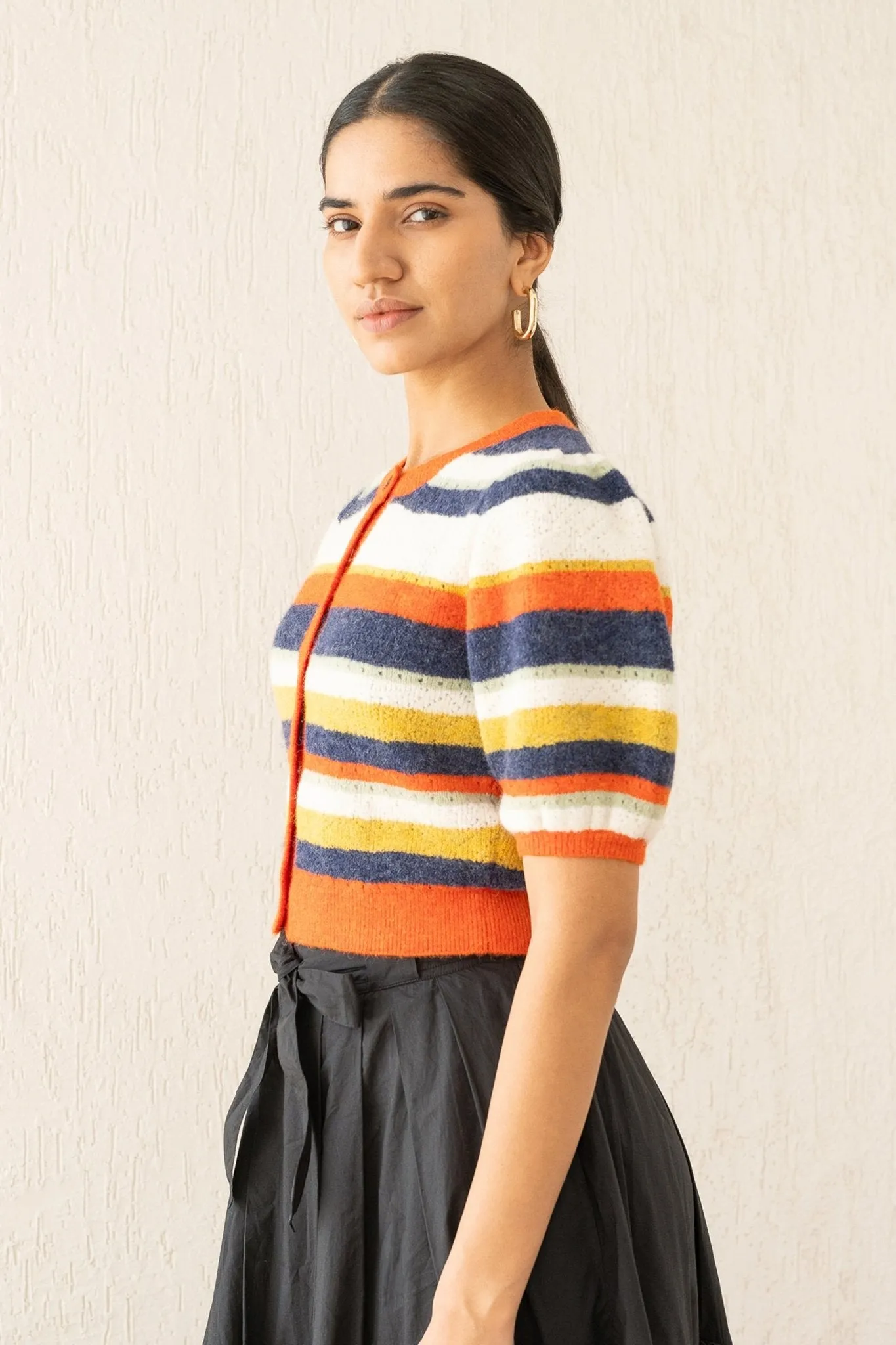 Brushed Stripe Cardigan Autumn sold by Banjanan product image thumbnail 5