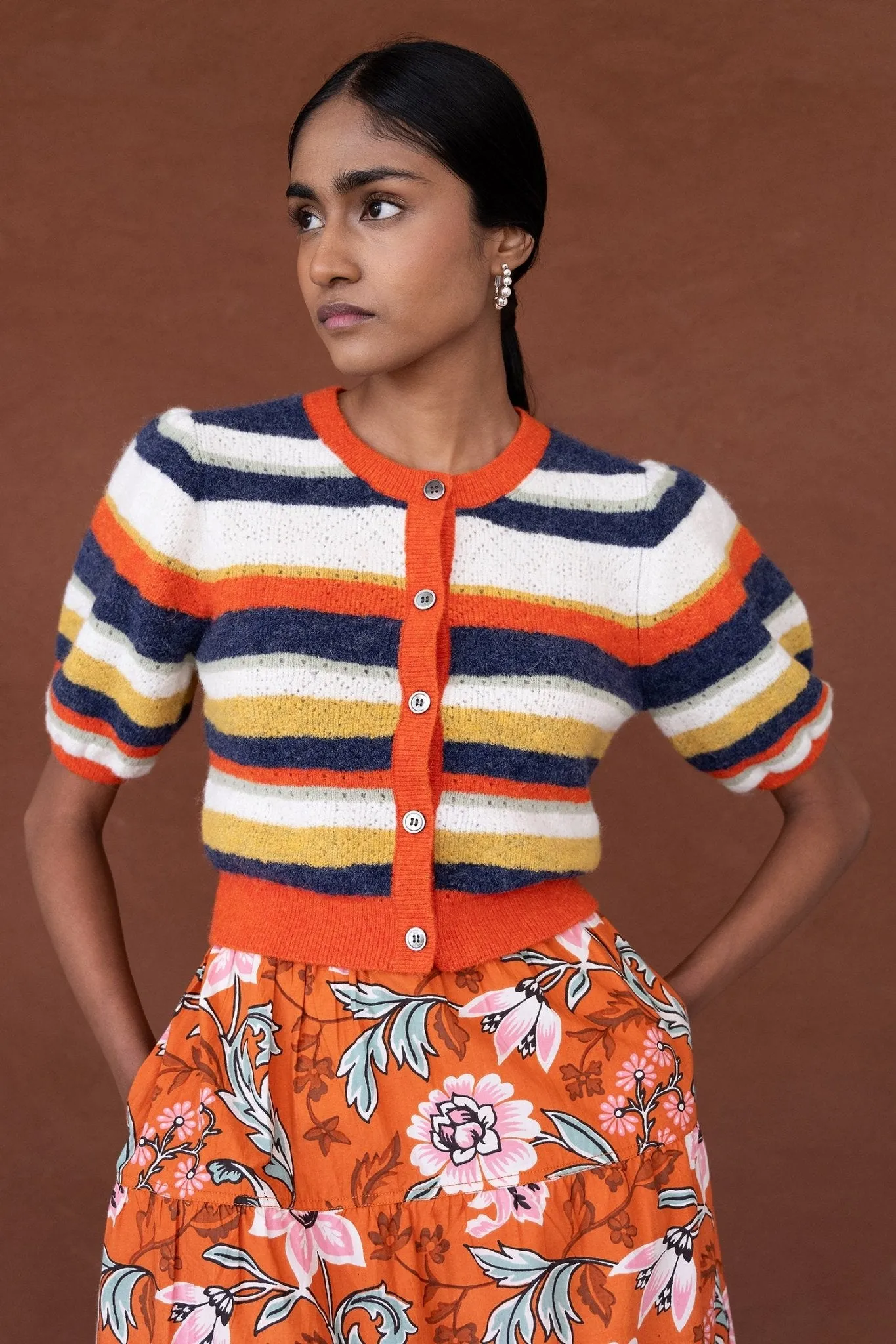 Brushed Stripe Cardigan Autumn sold by Banjanan product image thumbnail 3