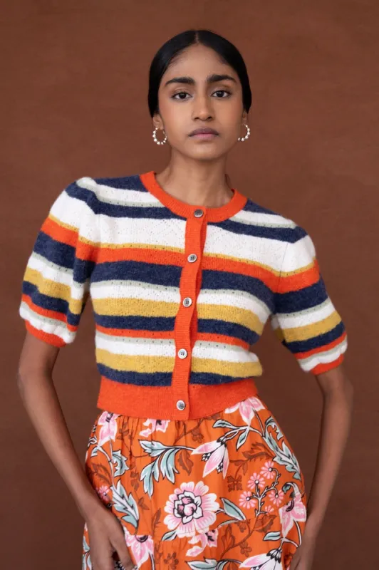 Brushed Stripe Cardigan Autumn sold by Banjanan