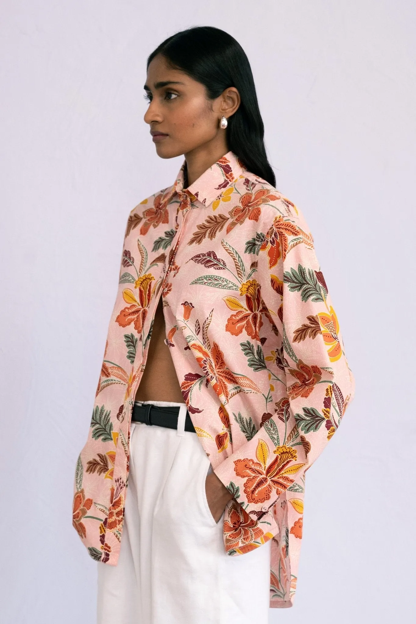 Charlotte Shirt Bali Floral Lotus sold by Banjanan